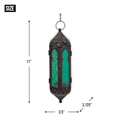 Zings & Thingz 57070457 Blue Hanging Lantern, Black