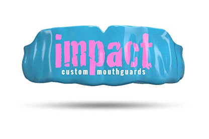 Impact Custom Professional MMA/Boxing/Muay Thai Mouthguard -(Branded Series) - color: Pink Logo Lt. Blu