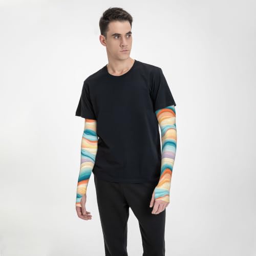 Arm Sleeves Outdoor Garden Sports Cooling Sun Sleeve for Women Men Farm - color: Abstract