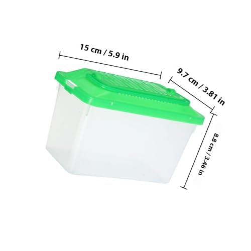 minkissy 2pcs Portable Pet Transport Box for Reptiles and Fish, Medium Green Plastic Turtle Terrarium and Travel Breeding Tank for Small Pets