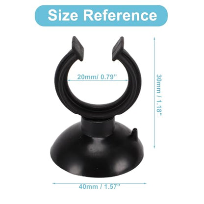 Aquarium Suction Cup, Aquarium Sucker Clip, Suction Cups Airline Tubing Holder, Fish Tank Accessories for Aquarium Fish Tank, Black, 0.79" 20 Pcs 20 Pcs