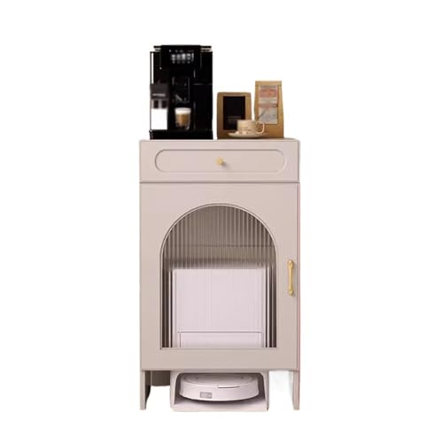 Sweeper Robot Storage Cabinet Living Room Sweeper Shelf Sweeping Machine Storage Cabinet Fish Tank Cabinet Sofa Side Table Storage Cabinet Sweeper Organizer(Gris)