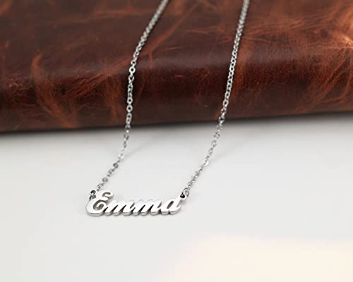 Name Necklace Personalized Engraved Name Pendant for Womens Friends - style: Sarah - Silver
