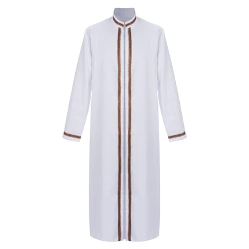 Muslim Outfits For Women Medieval Arab Cloak Robe Vintage Costume Long Sleeve Halloween Role Play Stage Apparel - color: 03#_white, size: Small