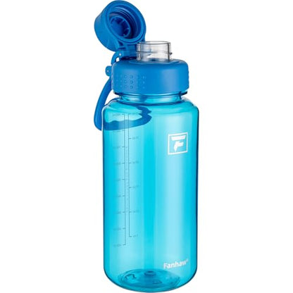 Fanhaw 32 oz Clear BPA-Free Tritan Water Bottle with Fast-Flow Spout Lid, BPA-Free & Leak-Proof Wide-Mouth Reusable Bottle for Gym, School & Office, Back to School Essentials (Classic Blue) - color: Classic Blue