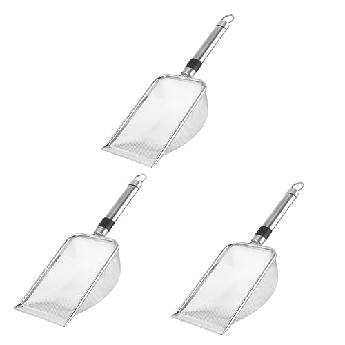 POPETPOP 3pcs Stainless Steel Reptile Sand Scoop Mesh Substrate Cleaner for Terrariums Efficient Sifting Tool for Reptile Litter for Removal and Maintenance