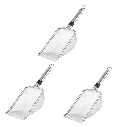 POPETPOP 3pcs Stainless Steel Reptile Sand Scoop Mesh Substrate Cleaner for Terrariums Efficient Sifting Tool for Reptile Litter for Removal and Maintenance