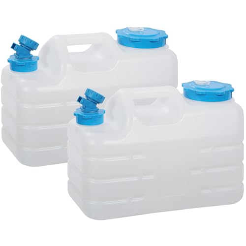 REDCAMP 3 Gallon/11L Portable Water Container with Spigot, White 2 Pack | BPA Free Camping Water Jug, No Leakage Water Tank, Portable Emergency Water Storage for Camping, Hiking, Hurricane Supplies - color: White, size: 3Gal/384Ounces, 2Pack