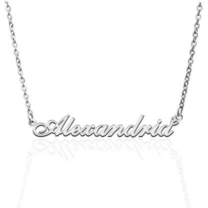 Custom Name Necklace Customized Personalized Plated Necklace for Mother Daughter Friendship Women Valentine's Day Christmas Birthday New Year Party - style: Alexandria Silver