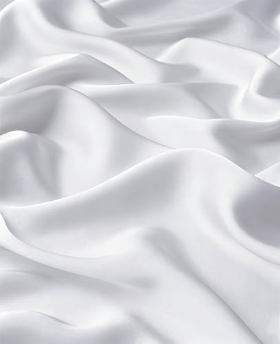 Lina & Lily Luxury Satin Hijab Head Scarf Shawl Wrap for Muslim Women Extra Long - color: White