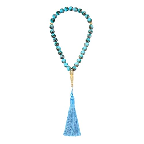 Islamic Prayer Beads 33 Beads with Tassel Tasbih Misbaha Catalin Tasbeeh Muslim Rosary - color: Blue