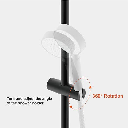 Shower Head Holder for Slide Bar Adjustable Hand Shower Holder Bracket for Slide Bar, Slider Clamp Bathroom Replacement,360 Degree Rotation Sprayer Holder, Matte Black Finish - color: Matte Black