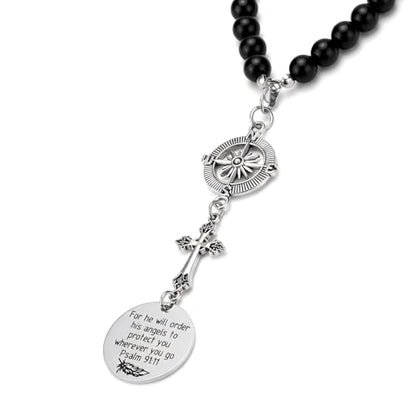 BVB Stainless Steel Guardian Angel Psalm 91:11 Cross Car Mirror Charm
