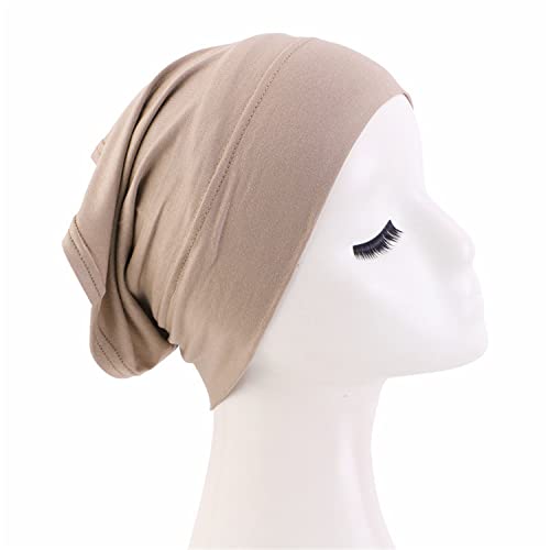 Qianmome 4 Pieces Womens Turban Soft Buttomed Tube Cap Inner Underscarf Headband Headwrap Hijab Bonnet Chemo Cap - color: 4pcs Style B