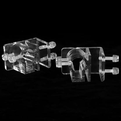 SUNGOOYUE Aquarium Hose Holder Acrylic Soft Tube Fixture 2PCS for 12-16mm Pipe, Hot Bent Transparent Tube Clamp, Keyhole Fit and Screw Mount for Fish Tank Wall 5-15mm