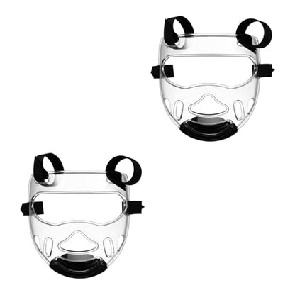 Angoily Taekwondo Mask, Clear Kickboxing Sparring Headgear, Breathable Martial Arts Face Protection - color: clear