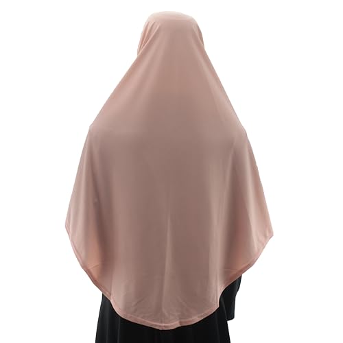Women's Instant Hijab Muslim Headscarf Prayer Scarf Soft Breathable Stretchy Wrap - color: Dark Pink