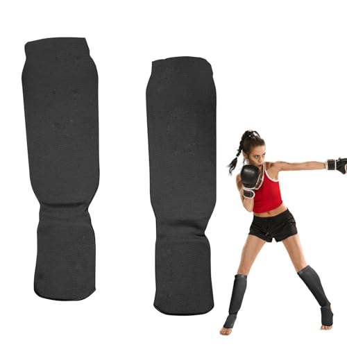 Kickboxing Shin Guard - Shin Kickboxing Pad, Lightweight Shin Instep | Padded Guards | Breathable Instep Guard Training, Easy to Handle Sparring Protective Gear, Shin Kick Pads for Adults - size: Medium