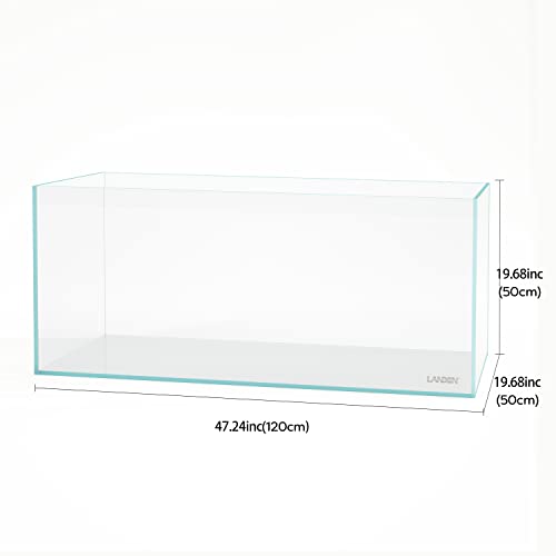 120P 72.2 Gallon Rimless Low Iron Aquarium Fish Tank, W47.2 × D19.7 × H19.7 (120x50x50cm) 12mm Thickness with Black Nano Foam Leveling mat Included - size: 72.2Gal W47.2 × D19.7 × H19.7 (120x50x50cm)