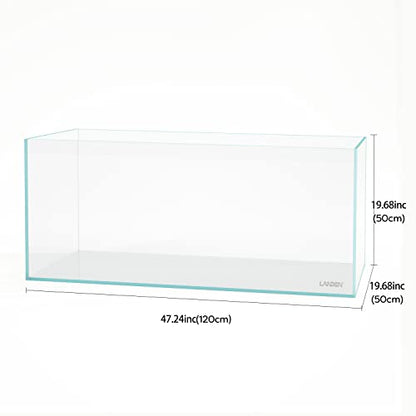 120P 72.2 Gallon Rimless Low Iron Aquarium Fish Tank, W47.2 × D19.7 × H19.7 (120x50x50cm) 12mm Thickness with Black Nano Foam Leveling mat Included - size: 72.2Gal W47.2 × D19.7 × H19.7 (120x50x50cm)