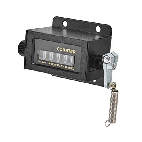 5 Digit Mechanical Tally Counter – Resettable Hand-Pull Stroke Counter with Clear Glass Mirror Display for Industrial Counting, Printing Counting & Sports Score Tracking