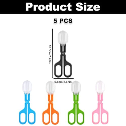 5PCS Reptile Feeding Clamps, Reptile Scoop for Poop, Cleaning Tools for Cage Fish Tank, Feeding Tools for Reptile, Hamsters, Lizard Gecko Snakes Bearded Dragon and Other Small Animals Supplies