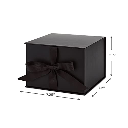 Hallmark Medium Gift Box with Lid and Shredded Paper Fill (Black 7 inch Box) for Weddings, Graduations, Birthdays, Father's Day, Groomsmen Gifts, All Occasion (Pack of 12) - color: Black, size: Pack of 12