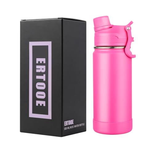 Kids Water Bottle for School Boys Girls，16 oz Water Bottle with 2-in-1 Lid 304 Stainless Steel Insulated Bottle - color: Raspberry Vibes 480