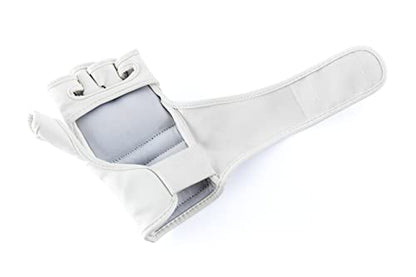 UFC Tonal MMA Gloves Grappling Fighting Fingerless Training Gloves - color: White, size: Small