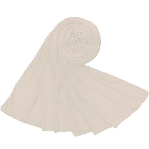 Hijab Scarf for Women Soft Cotton Muslim Jersey Hijab Head Wrap Scarves Fashion Long Scarf Shawls - color: Beige