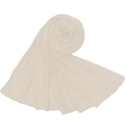 Hijab Scarf for Women Soft Cotton Muslim Jersey Hijab Head Wrap Scarves Fashion Long Scarf Shawls - color: Beige