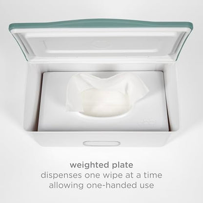 Ubbi Baby Wipes Dispenser with Weighted Plate, Open Water | Rubber Seal Keeps Wipes Fresh, Non-Skid Feet, Holds Standard Pack of Wipes, Baby Changing Station Essential - color: Open Water Wipes Dispenser, size: 1 Count (Pack of 1)