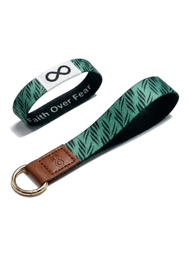 NFC Daily Bible Verse Bracelet & Keychain Wristlet Set - color: Green