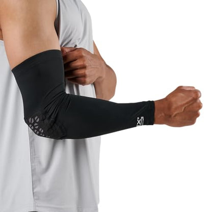 McDavid HEX Shooter Arm Sleeve Single Padded Compression Sleeve Basketball Football Sports Protection - color: Viz Black, size: Small
