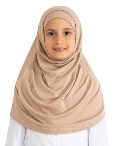 Prien Easy To Wear Hijab For Girls, Muslim Scarf for Kids, Instant Hijabs For Women, Viscose Children Scarves For Ramadan Eid - color: Deep Mink