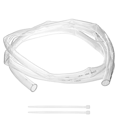 M METERXITY Vinyl Tubing 3/4" ID x 1" OD 10ft Flexible Plastic Tube with 2 Hose Ties, Lightweight Hybrid PVC Hose for Water Gardening/Airline/Aquarium Tubing [Clear] - size: 3/4" ID x 10ft