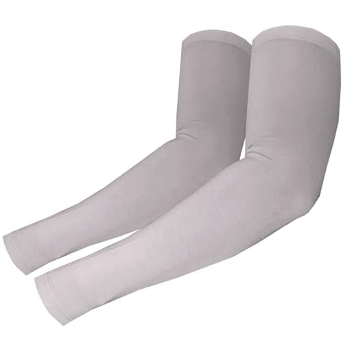 AMAL Muslim Sleeves COTTON Cover Arms For Women USA - color: Light Grey, size: Large