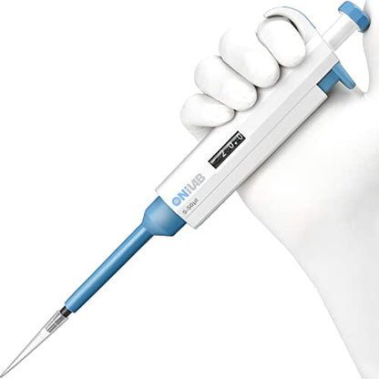 ONiLAB Lab Micropipette, Single Channel Adjustable Pipettor, 5-50ul | Manual Micropipette, High Precision Design, Accurate Liquid Transfer, Ergonomic Design - style: 5-50ul