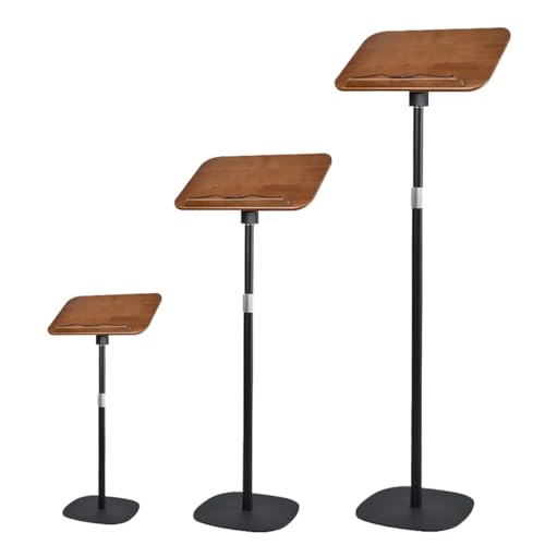 Adjustable Standing Book Stand,Book Reading Stands,Wood Music Sheet，Podium& Bible& Cookbooks Display Stands.Goodbye to Head Down Fatigue Adjustable Viewing Angle (Black, 51in) - color: Black, size: 51in