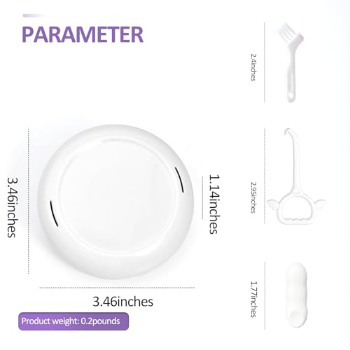 Retainer Case Slim Aligner Case with Vent Holes Removable Inner Tray Silicone for Easy Cleaning, Retainer Removal Tool and Brush (White Purple) - color: White Purple