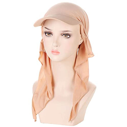 Hijab Scarf for Women Baseball Curved Brim Cap | Soft Breathable Cotton, Lightweight Feel, Adjustable Strap, Curved Brim, Summer Wear, Outdoor Activity, Casual Daily Use - color: 05#_khaki
