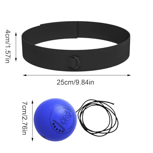 Boxing Ball - Funny Head-Mounted Adjustable Gear, Gym Punch Reflex Trainer with Comfortable Headband, Fight Speed Equipment, Striking Reflexes Device, Equipment for Men Women - color: Blue