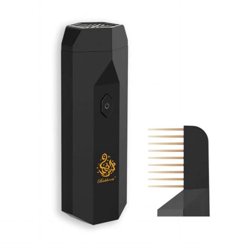 USB Rechargeable Electric Incense Burner, Handheld Arabic Diffuser with Comb Cover, Ideal Gift for Muslim Ramadan, Suitable for Home and Office Daily Use. (Black) - color: Black