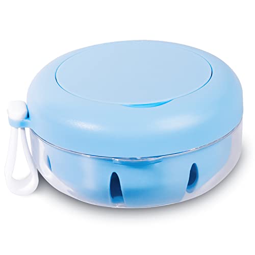 Retainer Case, Retainer Cleaner Case, Definitely No-Leak Denture Case Denture Bath Box for Traveling Perfectly, Denture Cup with Strainer & Mirror(Blue) - color: Blue