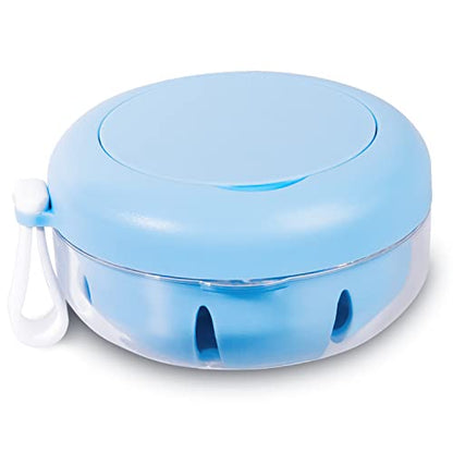 Retainer Case, Retainer Cleaner Case, Definitely No-Leak Denture Case Denture Bath Box for Traveling Perfectly, Denture Cup with Strainer & Mirror(Blue) - color: Blue