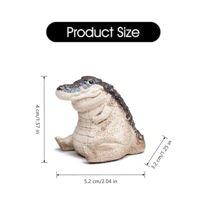 1 PCS Small Crocodile Aquarium Decor - Realistic Resin Fish Tank Ornament,Crocodile Ornament Artificial Resin Accessories (Brown, 3.5 Inch)