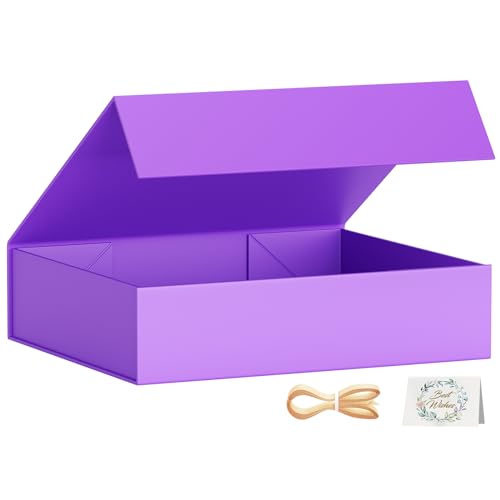 PSHVYM Gift Box 11.5x7.8x3 In, Purple Gift Boxes with Lids for Presents - color: Purple