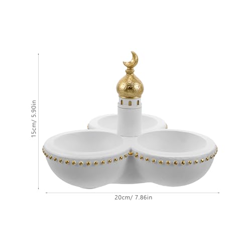 Ciieeo Eid Mubarak Candy Plate: Ramadan Serving Tray Muslim Islamic Dessert Trays Pastry Food Storage Container Display Holder for Party