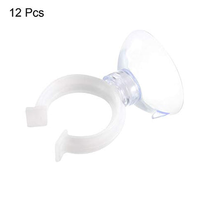 uxcell Aquarium Suction Cup Clips Airline Tube Holders Clamps for Fish Tank Clear 19mm 12Pcs - size: 19mm