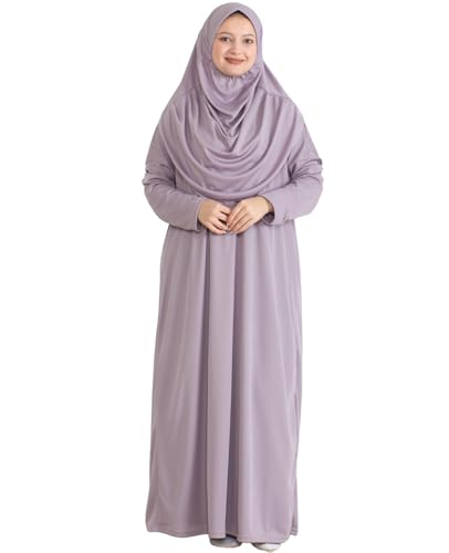 Prien Muslim Dress For Women With Hijab, Abaya, Instant Prayer Clothes Set, Islamic Wear, Dubai Kaftan Jilbab Burqa - color: Lilac, size: X-Small-XX-Large